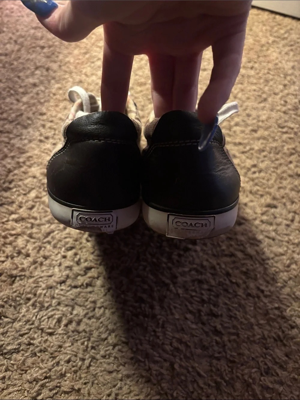 Vintage Coach barrett Brown Signature Canvas Low-Top Sneakers with White Accents